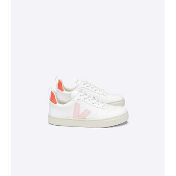 Kids' Veja V-10 LACE CWL Shoes White/Orange | SG 790EBC